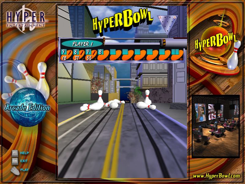 HyperBowl Arcade Edition (Windows) screenshot: San Francisco lane - score display