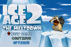 Ice Age 2: The Meltdown (Game Boy Advance) screenshot: Title screen / Main menu.