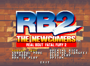 Real Bout Fatal Fury 2: The Newcomers (Neo Geo CD) screenshot: Main menu.