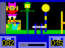 Benny Hill's Madcap Chase (ZX Spectrum) screenshot: So much for 'the fairer sex', eh?