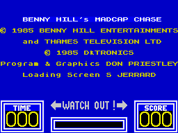 Benny Hill's Madcap Chase (ZX Spectrum) screenshot: Main credits