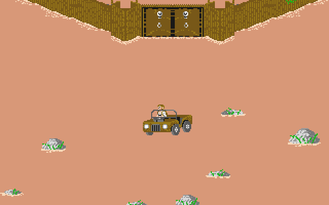 Bermuda Project (Atari ST) screenshot: Driving around in the jeep