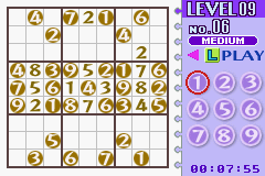 Dr. Sudoku (Game Boy Advance) screenshot: If you're stuck, you can get a hint
