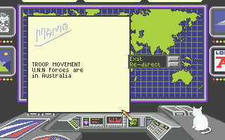 Global Commander (Atari ST) screenshot: You have a peacekeeping force which can be moved at will