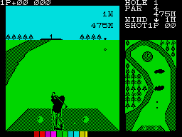 Konami's Golf (ZX Spectrum) screenshot: Sent the ball flying