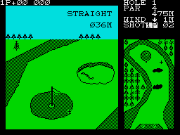 Konami's Golf (ZX Spectrum) screenshot: Onto the green