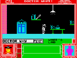 Doctor What! (ZX Spectrum) screenshot: The trusty old type 40 tardis