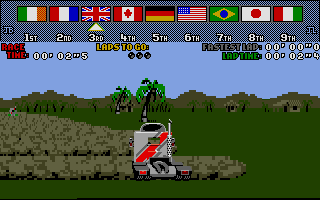 Drivin' Force (Atari ST) screenshot: What we in Europe call truck racing