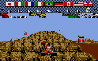 Drivin' Force (Atari ST) screenshot: Racing high up