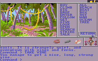 Mindshadow (Amiga) screenshot: Found a vine in this jungle