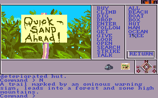 Mindshadow (Amiga) screenshot: Uh oh, quicksand!