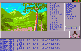 Mindshadow (Amiga) screenshot: I am lost in the mountains