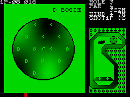 Konami's Golf (ZX Spectrum) screenshot: But it's all gone wrong on the green