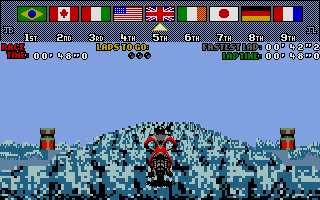 Drivin' Force (Atari ST) screenshot: Uphill, struggling
