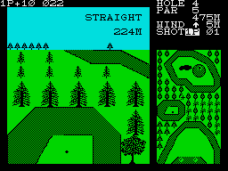 Konami's Golf (ZX Spectrum) screenshot: Should be a Green In Regulation now