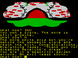 The Worm in Paradise (ZX Spectrum) screenshot: It was all a dream