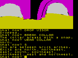 The Worm in Paradise (ZX Spectrum) screenshot: This stops the police pursuing you