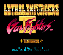 Lethal Enforcers II: Gun Fighters (Genesis) screenshot: Title screen