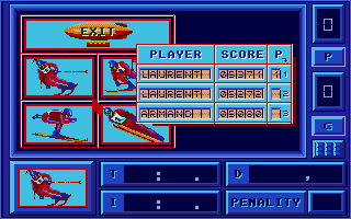 Downhill Challenge (Atari ST) screenshot: High scores