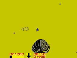 Power (ZX Spectrum) screenshot: Now I've got to fly back to base, which I almost have