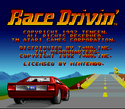 Race Drivin' (SNES) screenshot: Title screen