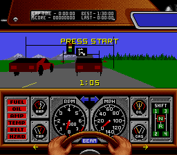 Race Drivin' (SNES) screenshot: At the start of the race