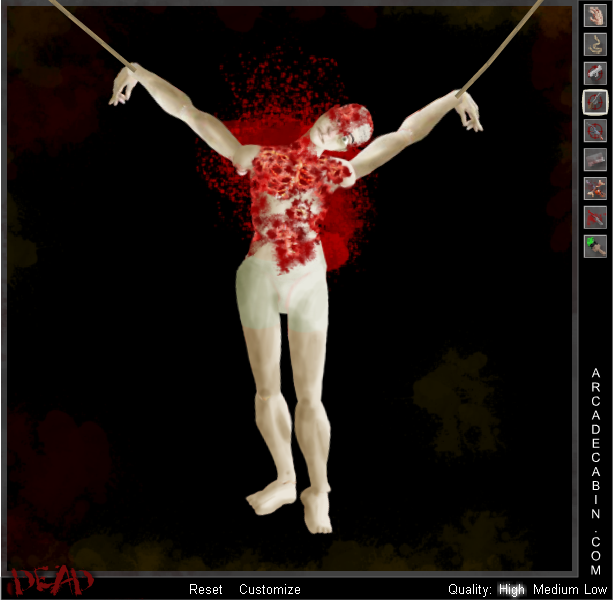 The Torture Game 2 (Browser) screenshot: The shotgun is very destructive.