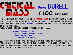 Power (ZX Spectrum) screenshot: The Durell trademark screen
