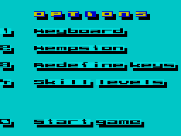 Power (ZX Spectrum) screenshot: Main menu