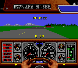 Race Drivin' (SNES) screenshot: A paused game