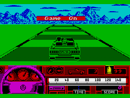 Beverly Hills Cop (ZX Spectrum) screenshot: Ready to drive