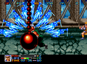 Ninja Combat (Neo Geo) screenshot: Musashi's charge attack is fairly impressive.