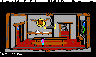 King's Quest III: To Heir is Human (TRS-80 CoCo) screenshot: Type commands to perform actions