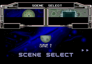 Galaxy Force II (Genesis) screenshot: Five scenes to choose form