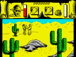 Tusker (ZX Spectrum) screenshot: Early combat