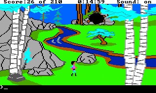 King's Quest III: To Heir is Human (TRS-80 CoCo) screenshot: A nice little river