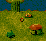 Cannon Fodder (Game Boy Color) screenshot: Two enemies on fire