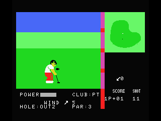 Casio World Open (MSX) screenshot: Let's putt the ball
