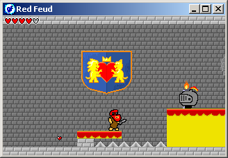 Red Feud (Windows) screenshot: Also undersized knights wearing oversized helmets