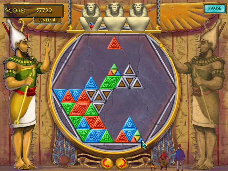 TriJinx: A Kristine Kross Mystery (Windows) screenshot: A color triangle - can be used as any of the three colors - in this case acting as a blue triangle