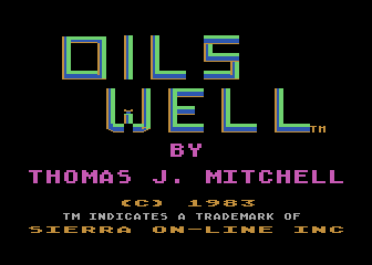 Oil's Well (Atari 8-bit) screenshot: Title screen