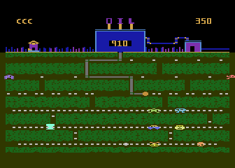 Oil's Well (Atari 8-bit) screenshot: Gameplay on the first level