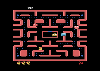 Ms. Pac-Man (Atari 8-bit) screenshot: Beginning the first level