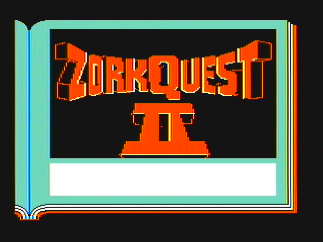 ZorkQuest: The Crystal of Doom (PC Booter) screenshot: Title screen 1 (CGA with composite monitor)