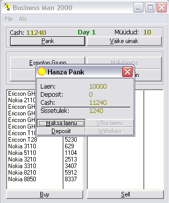 Business Man 2000 (Windows) screenshot: Game window