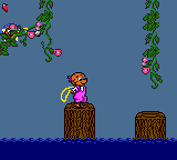 The Berenstain Bears' Camping Adventure (Game Gear) screenshot: If you let the girl in peace, this is what she's going to do