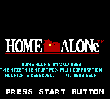 Home Alone (Game Gear) screenshot: Title screen