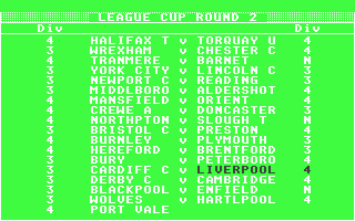 Football Director (Atari ST) screenshot: Why does the League Cup have non-league teams in?