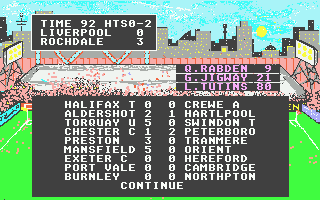 Football Director (Atari ST) screenshot: We lose, Aldershot win