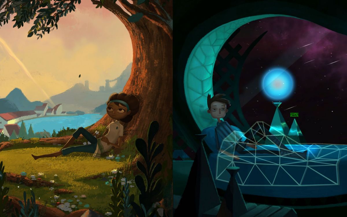 Broken Age (Windows) screenshot: Choose one of the two characters to start the game.